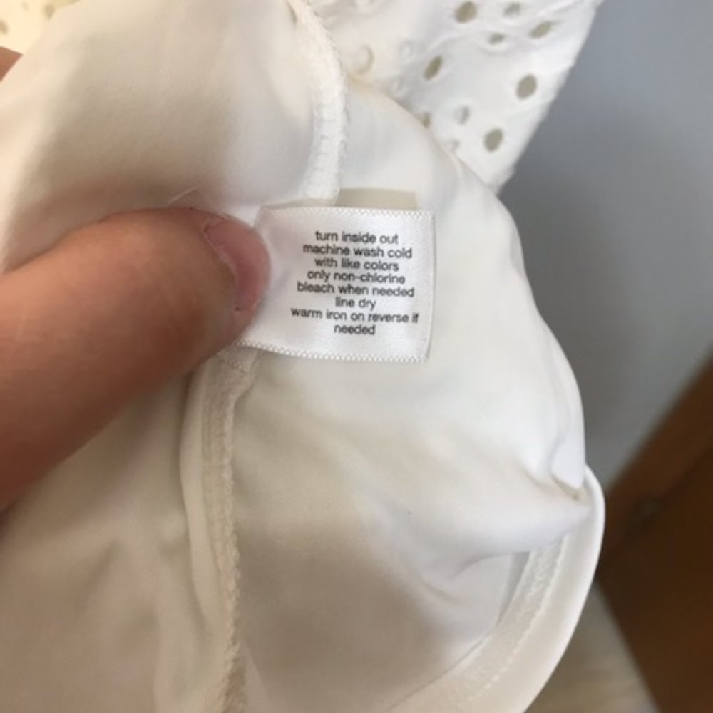 LANE BRYANT UEC Size 14/16 white cream high-low eyelet dress w/ belt - Picture 4 of 16